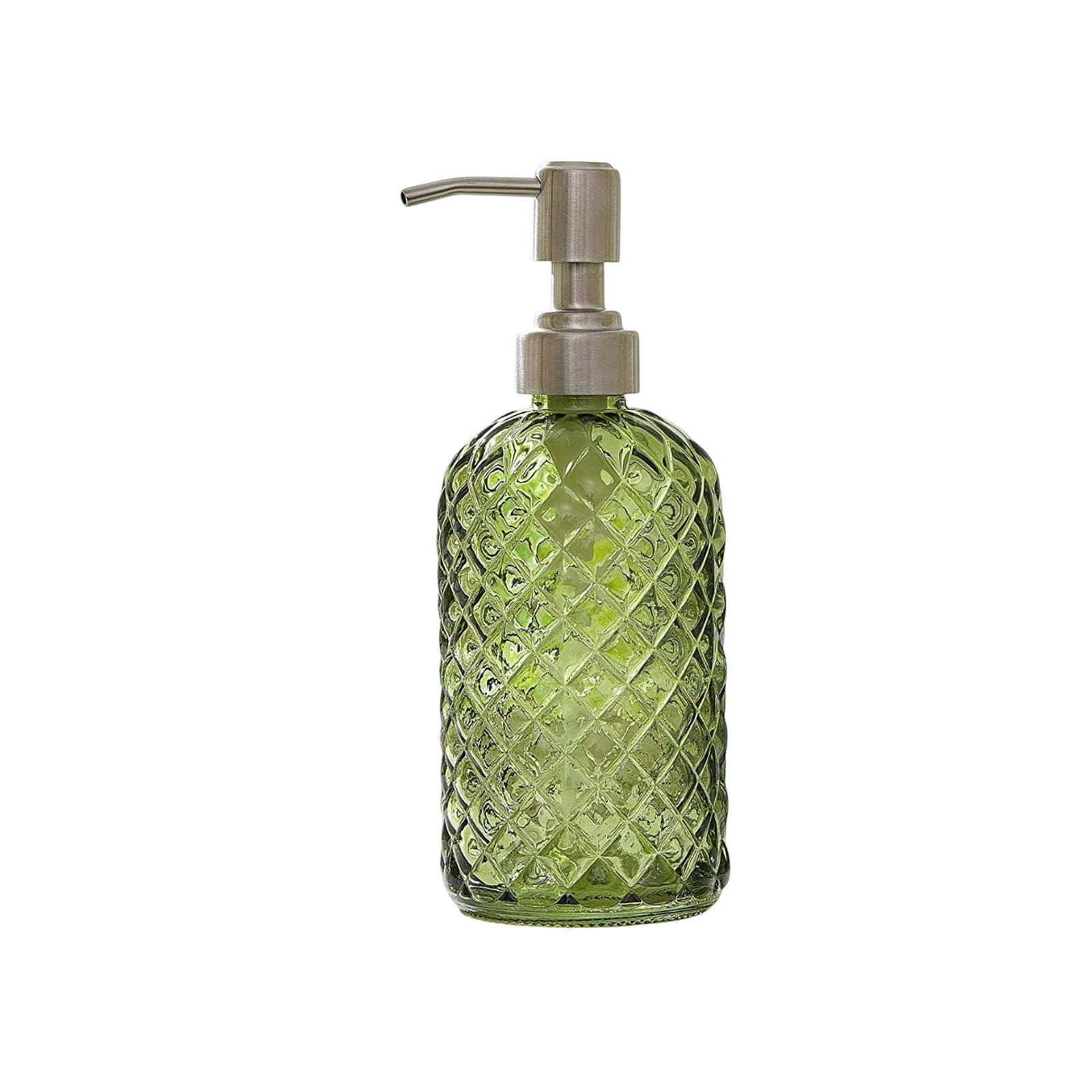 Darzheoy Glass Soap Dispenser 15 Oz for Bathroom Kitchen, Hand Soap/Lotion Dispenser with Plastic Pump Green - Image 1
