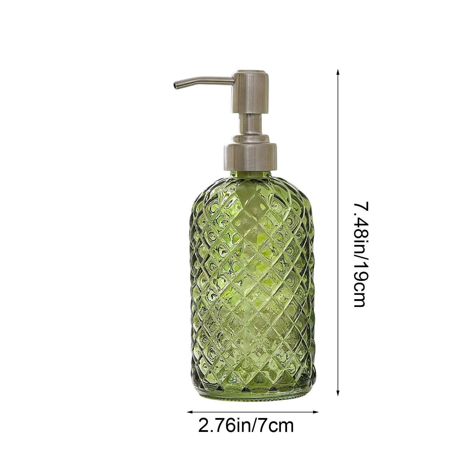 Darzheoy Glass Soap Dispenser 15 Oz for Bathroom Kitchen, Hand Soap/Lotion Dispenser with Plastic Pump Green - Image 2