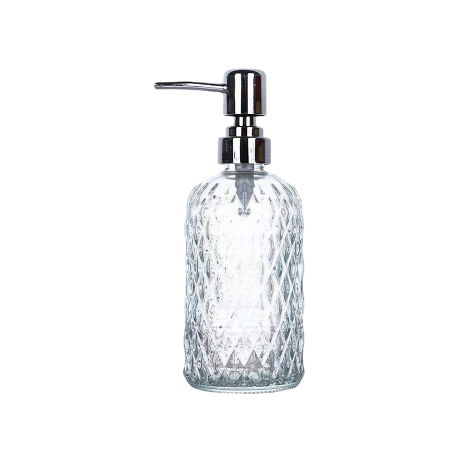 Darzheoy Glass Soap Dispenser 15 Oz for Bathroom Kitchen, Hand Soap/Lotion Dispenser with Plastic Pump White - Image 1