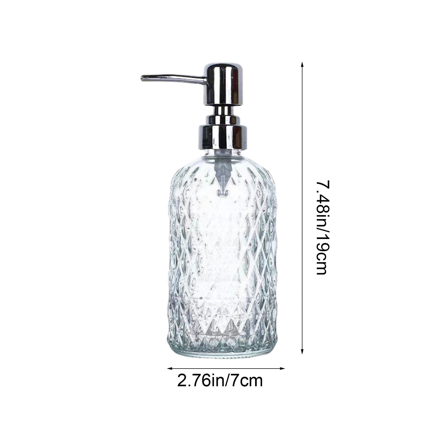 Darzheoy Glass Soap Dispenser 15 Oz for Bathroom Kitchen, Hand Soap/Lotion Dispenser with Plastic Pump White - Image 2