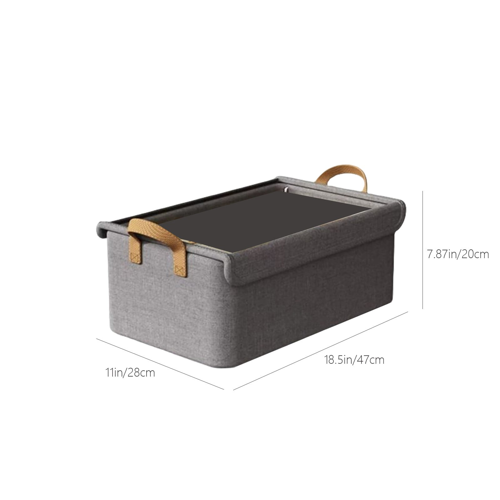 Darzheoy Large Foldable Storage Box with Lids Fabric Storage Cube Organizer Cloth Containers Bins Baskets for Closet Clothes Clothing Bed Room Gray - Image 3