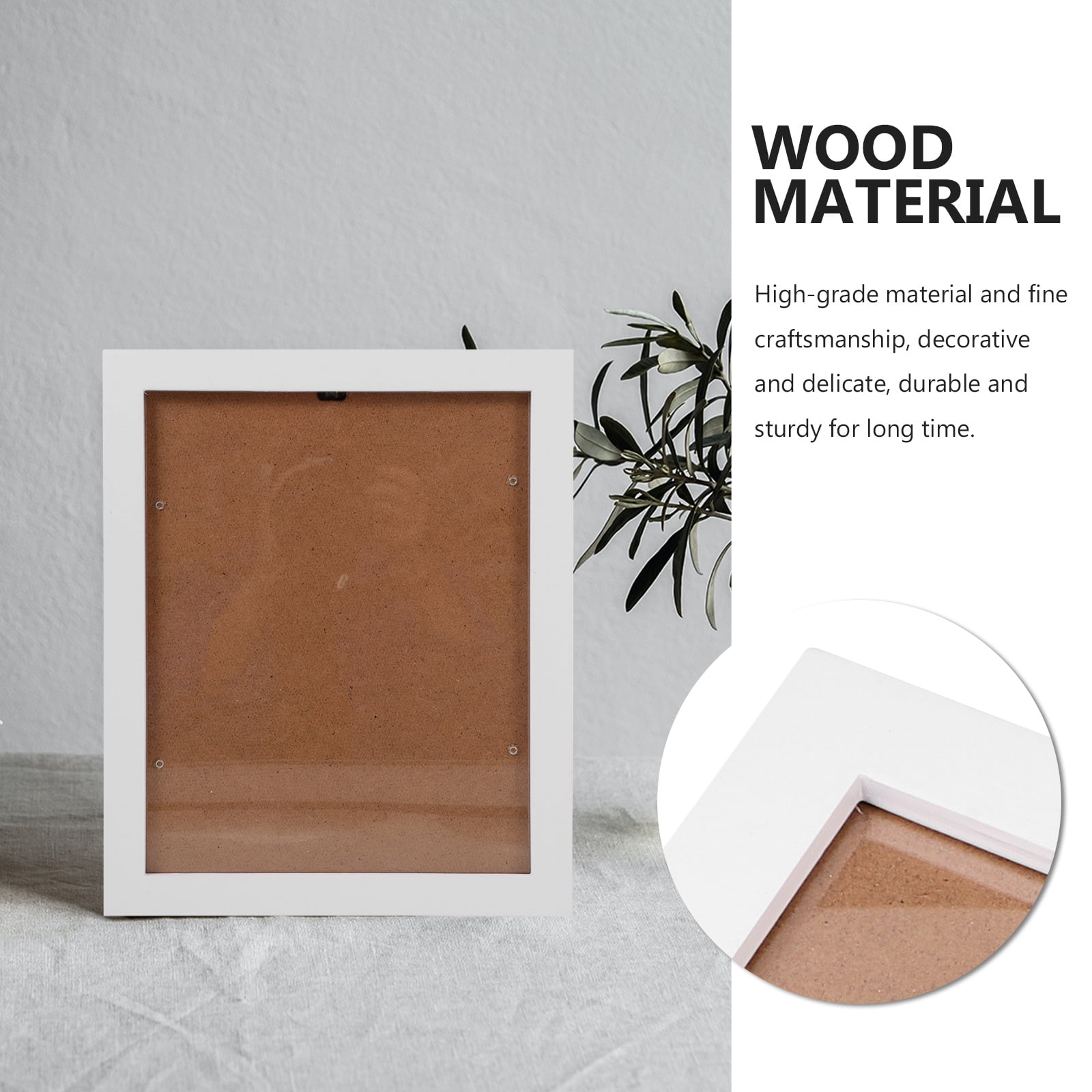 HOOWIFFY Decorative White Picture Frame for Home Use Elegant Design 8.5x11 Plastic Photo Display Frame - Image 4