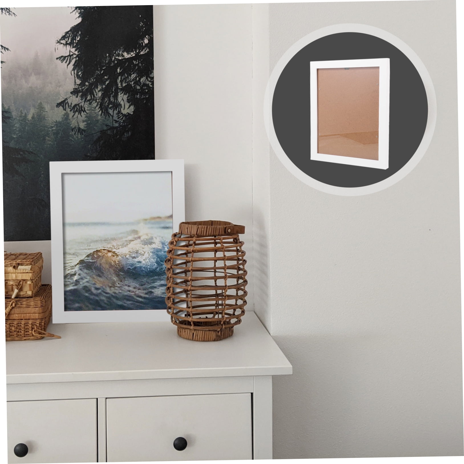 HOOWIFFY Decorative White Picture Frame for Home Use Elegant Design 8.5x11 Plastic Photo Display Frame - Image 5