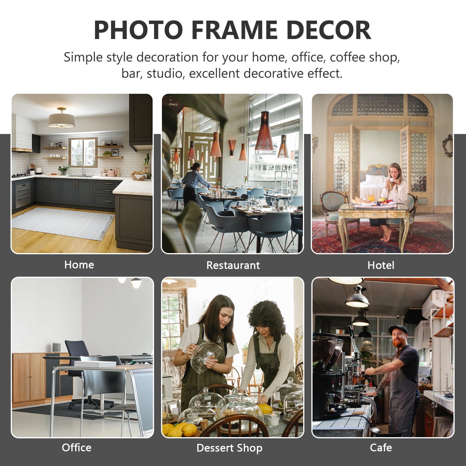 HOOWIFFY Decorative White Picture Frame for Home Use Elegant Design 8.5x11 Plastic Photo Display Frame - Image 6