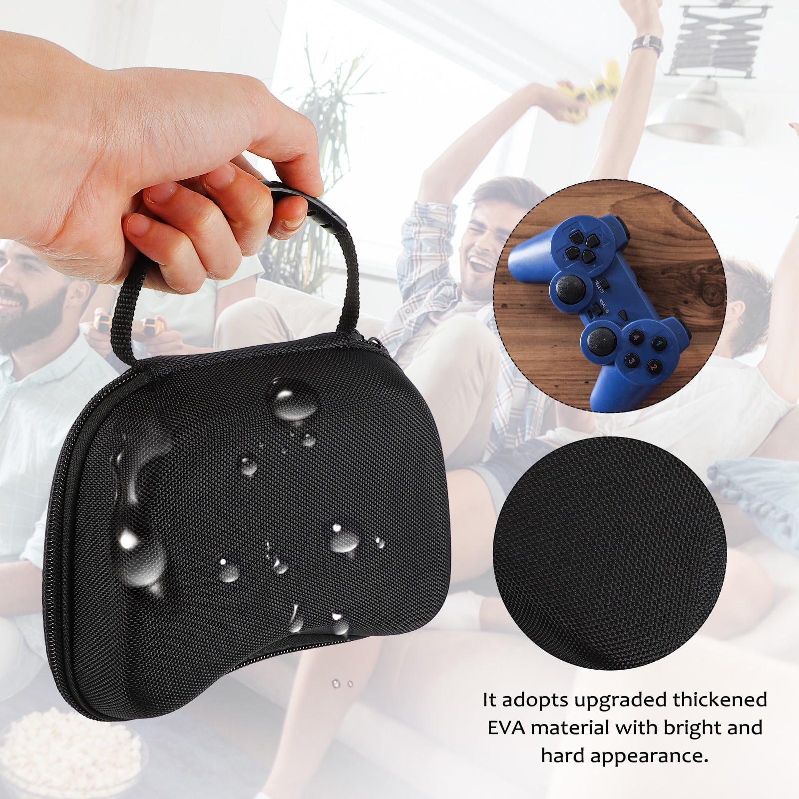 HOOWIFFY Black Game Controller Protective Case with EVA Material, Scratch-Resistant and Shockproof Lining for Enhanced Safety - Image 3