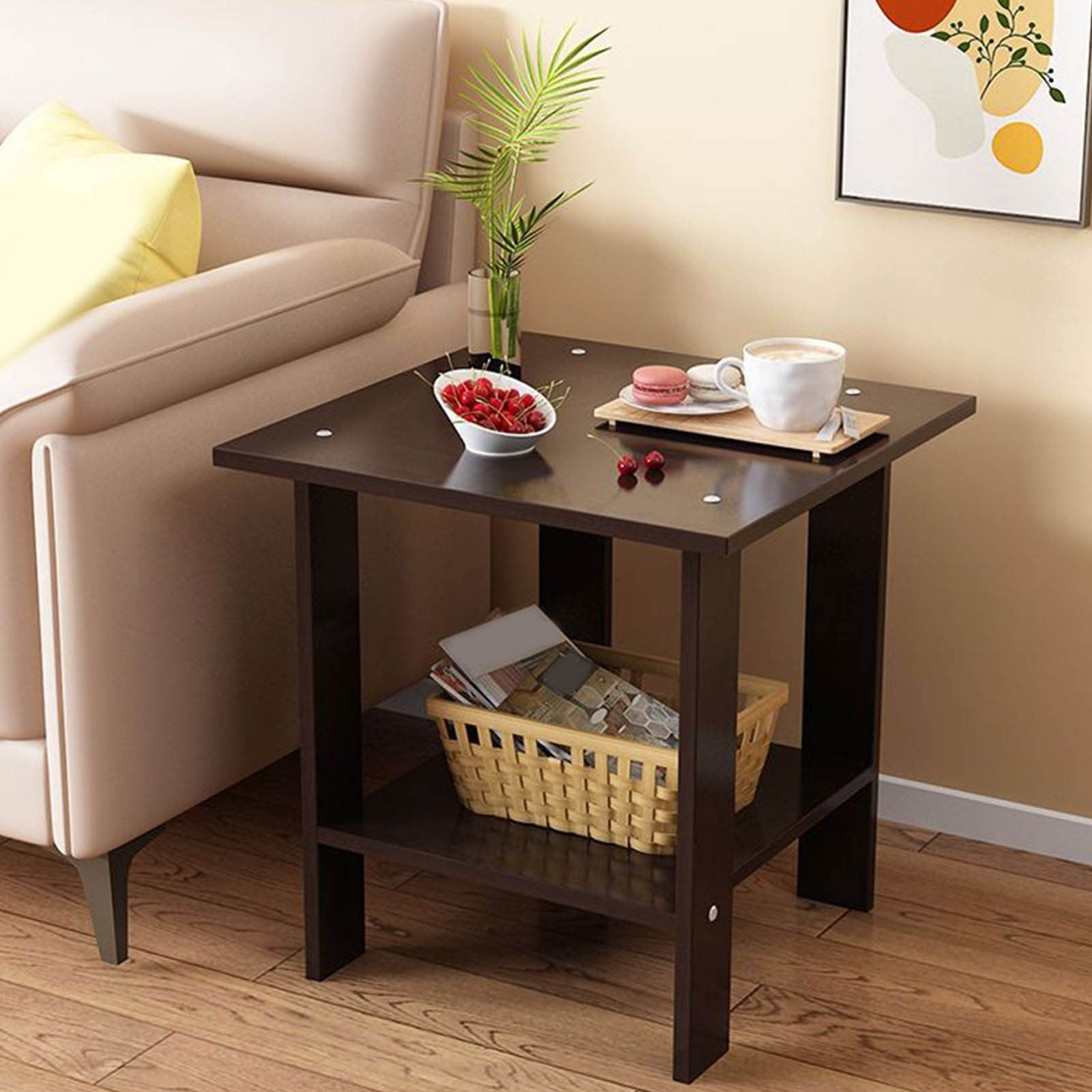 Kdkad Compact Multi-Functional Side Table, Small Accent End Table for Sofa, Bedside, Living Room & Apartment, Portable Tea Table Nightstand Black - Image 5