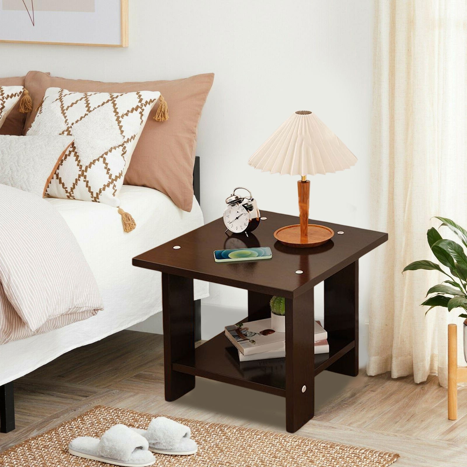 Kdkad Compact Multi-Functional Side Table, Small Accent End Table for Sofa, Bedside, Living Room & Apartment, Portable Tea Table Nightstand Black - Image 7
