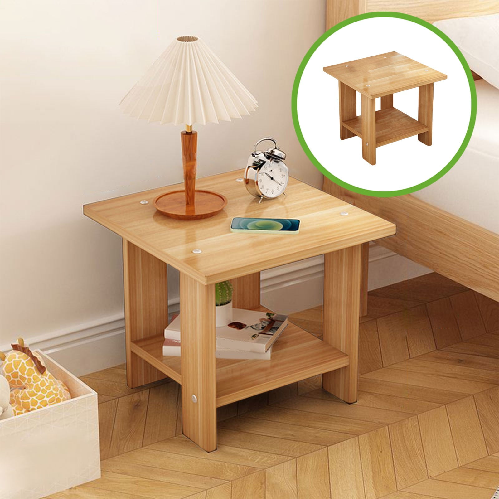 Kdkad Compact Multi-Functional Side Table, Small Accent End Table for Sofa, Bedside, Living Room & Apartment, Portable Tea Table Nightstand Brown - Image 2
