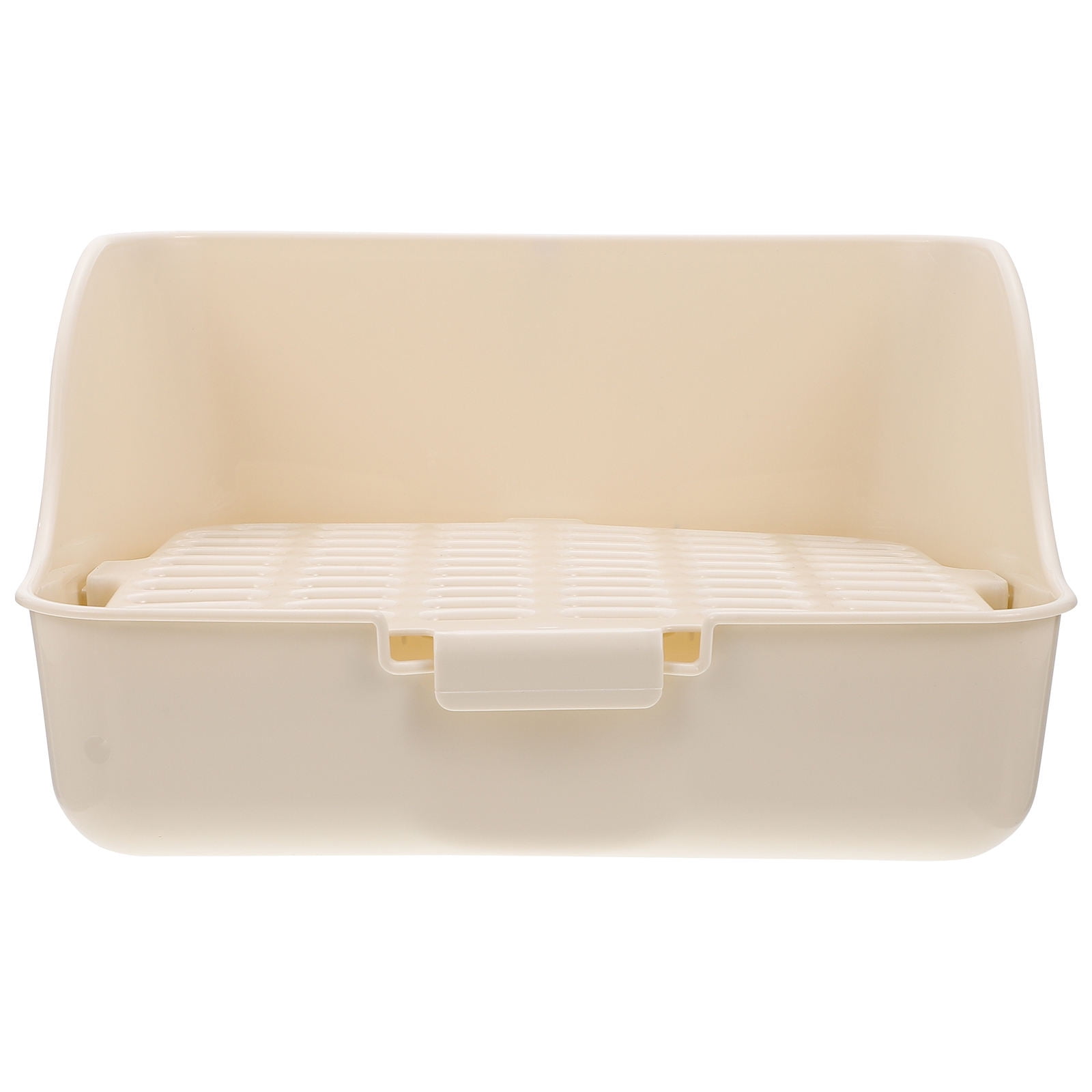 HOOWIFFY Pet Litter Box White Plastic, Durable for Rabbit and Small Animal Use - Image 1