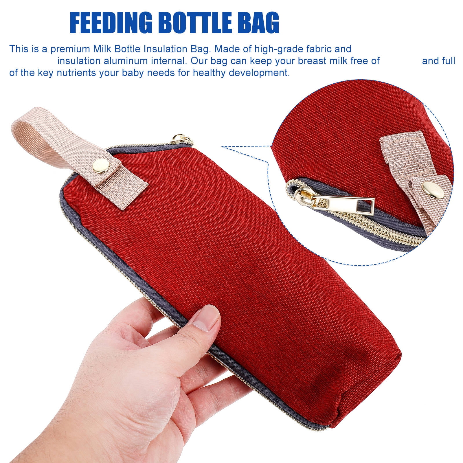 HOOWIFFY Insulated Bottle Bag Red - Keeps for Hours, Portable Baby Bottle Cooler Tote - Image 3