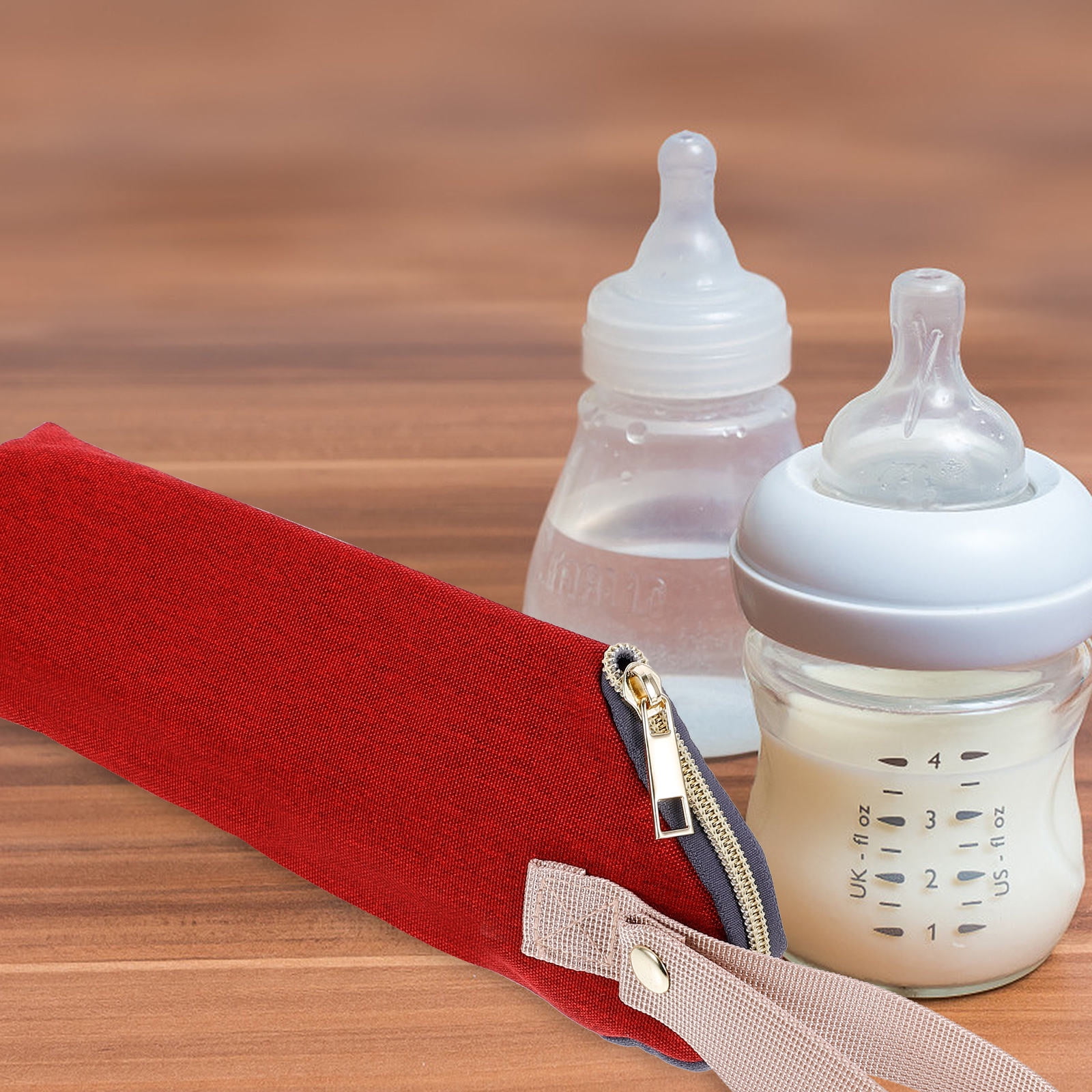 HOOWIFFY Insulated Bottle Bag Red - Keeps for Hours, Portable Baby Bottle Cooler Tote - Image 5