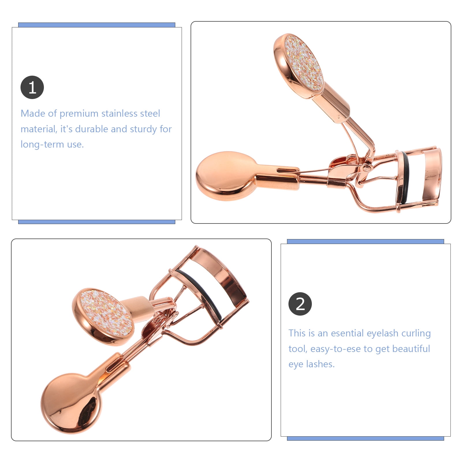 HOOWIFFY Rose Eyelash Curler Stainless Steel Lash Curler for Beautiful Eye Makeup - Image 8