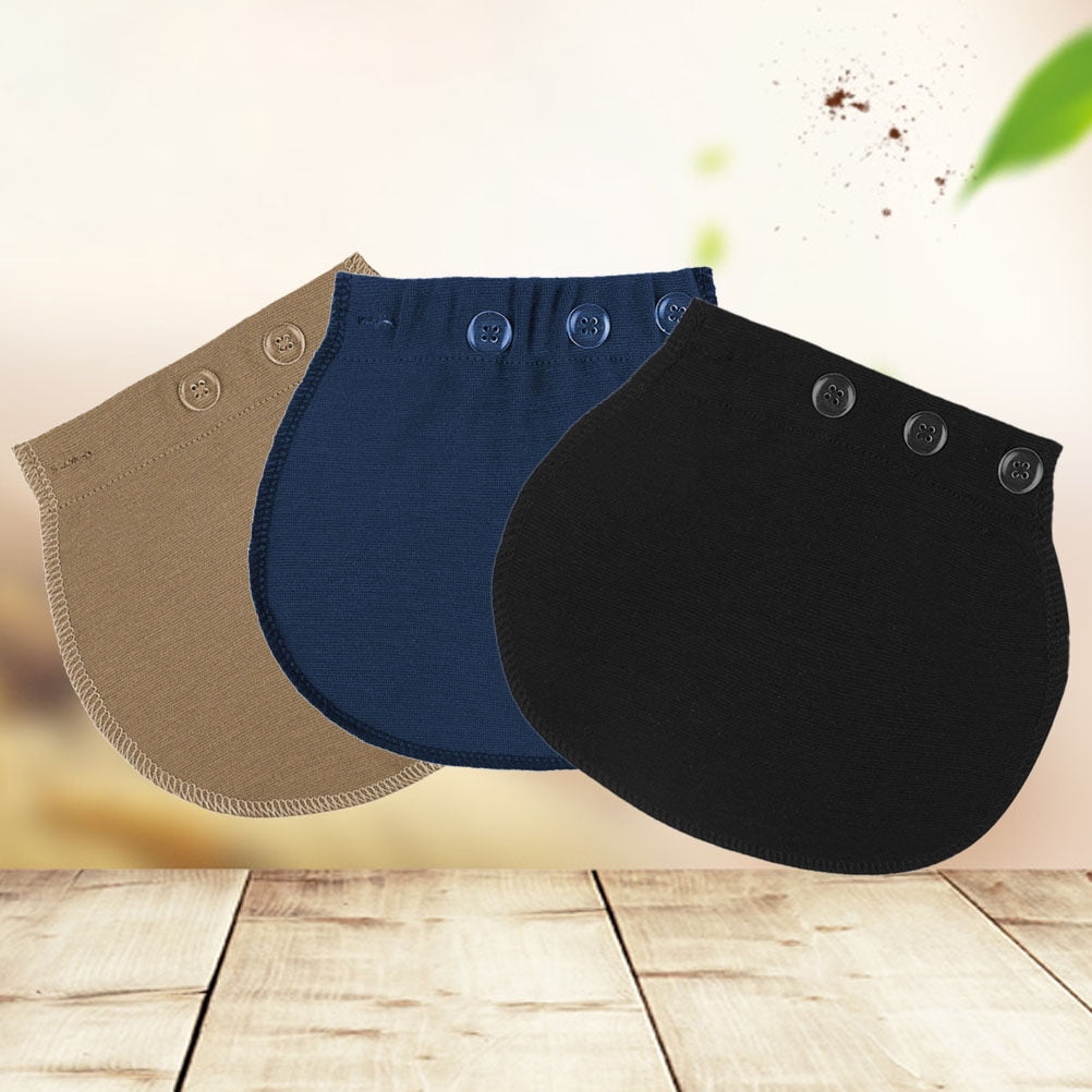HOOWIFFY 3-Pack Adjustable Waist Button Repair Patch Elastic Band for Pants and Jeans - Image 1