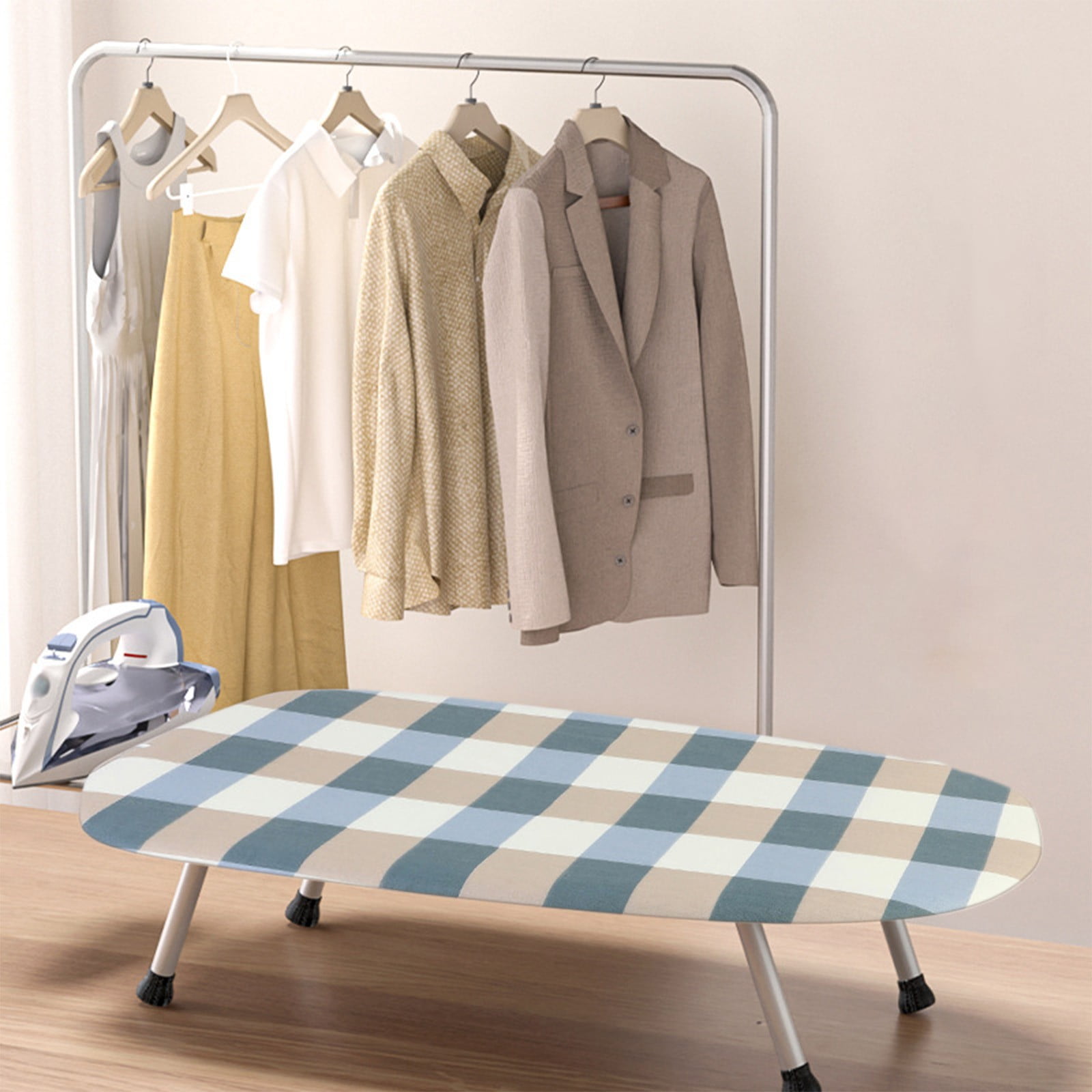 Kdkad Desktop Ironing Board, Small Folding Tabletop Iron Board with Heat-Resistant Cover, Portable for Dorm, Travel & Small Spaces, Mini Ironing Mat B - Image 1