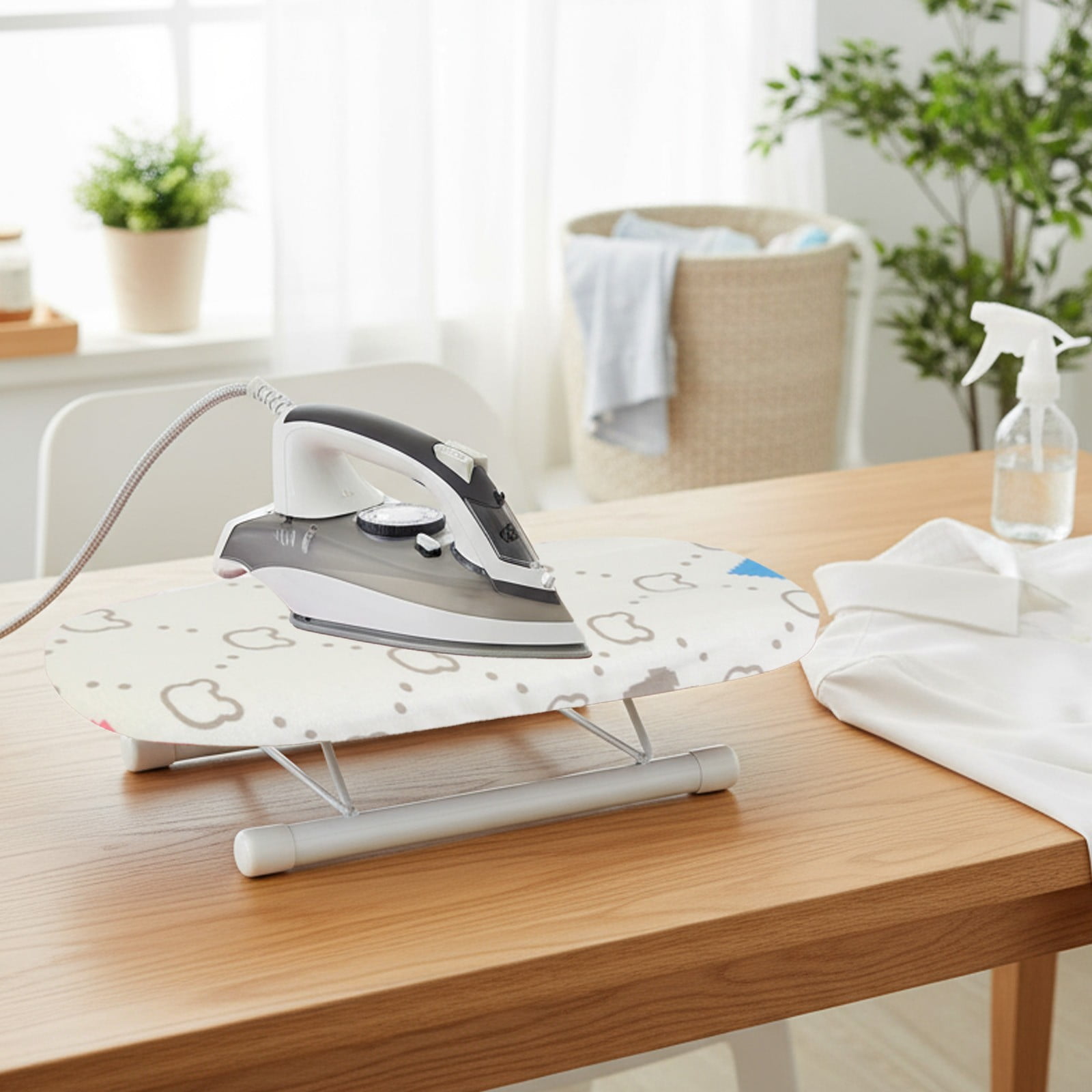 Kdkad Desktop Ironing Board, Small Folding Tabletop Iron Board with Heat-Resistant Cover, Portable for Dorm, Travel & Small Spaces, Mini Ironing Mat J - Image 1