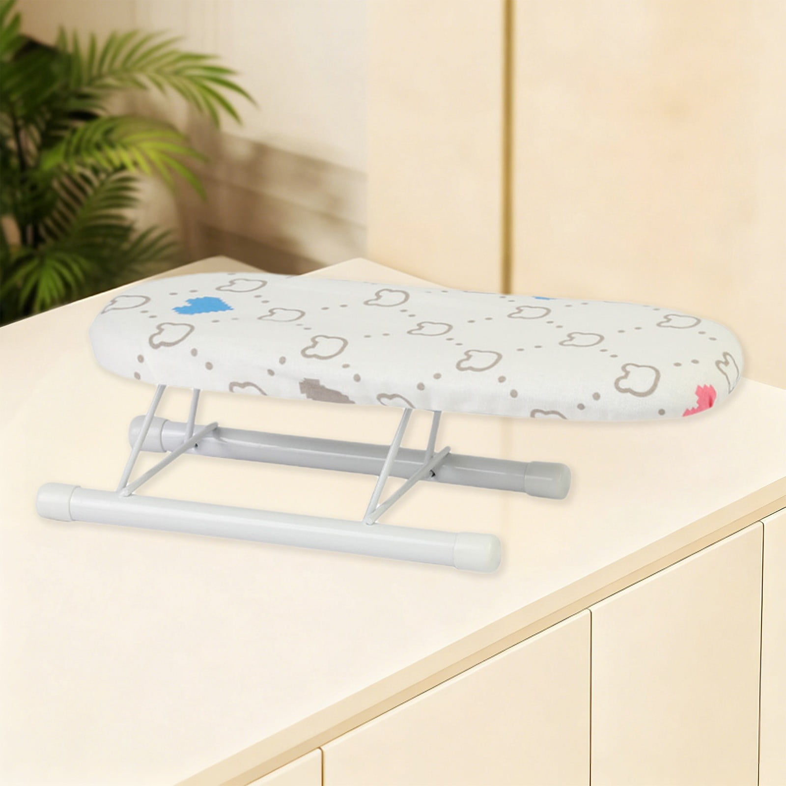 Kdkad Desktop Ironing Board, Small Folding Tabletop Iron Board with Heat-Resistant Cover, Portable for Dorm, Travel & Small Spaces, Mini Ironing Mat J - Image 2