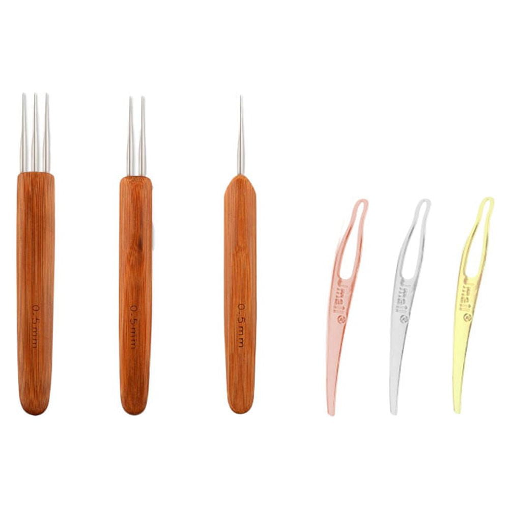 Tool Dreadlock Wooden Crochet Hooks Set with Hairpin Supplies, Assorted - Image 1