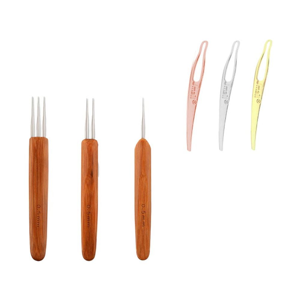 Tool Dreadlock Wooden Crochet Hooks Set with Hairpin Supplies, Assorted - Image 2