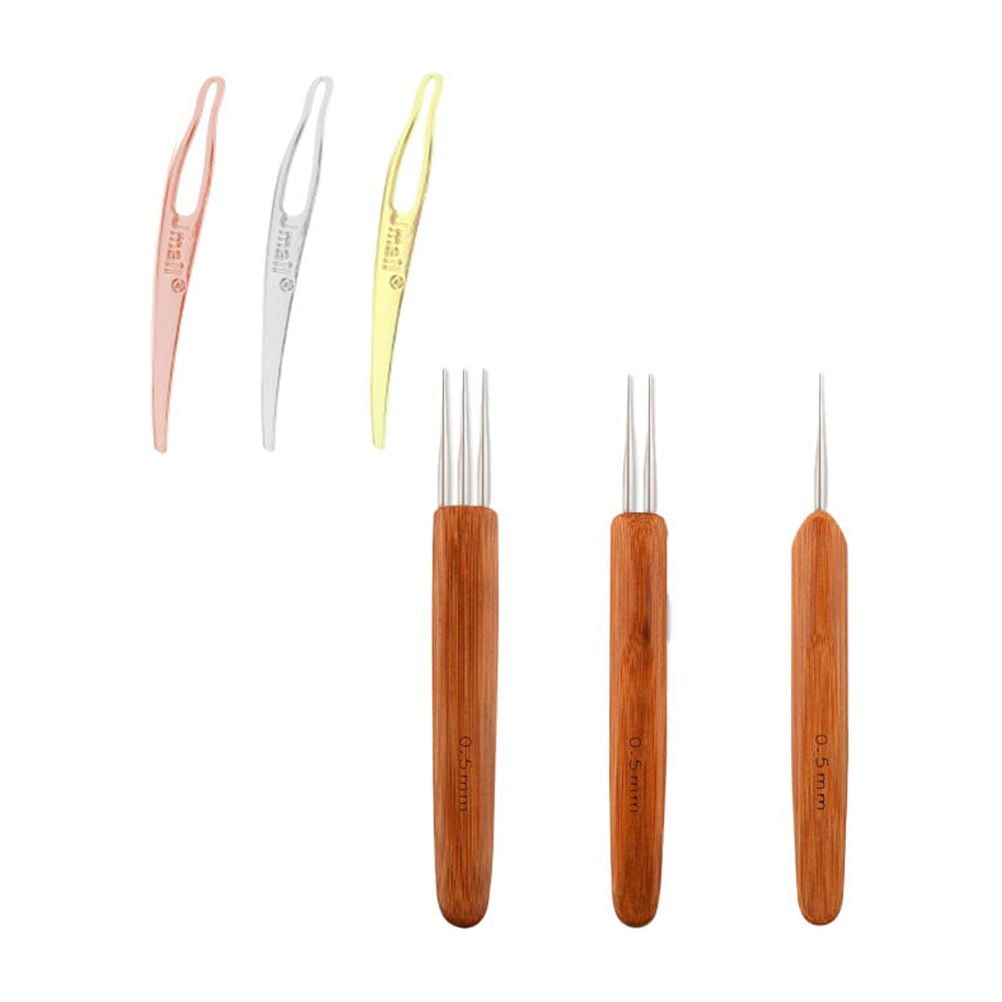 Tool Dreadlock Wooden Crochet Hooks Set with Hairpin Supplies, Assorted - Image 3