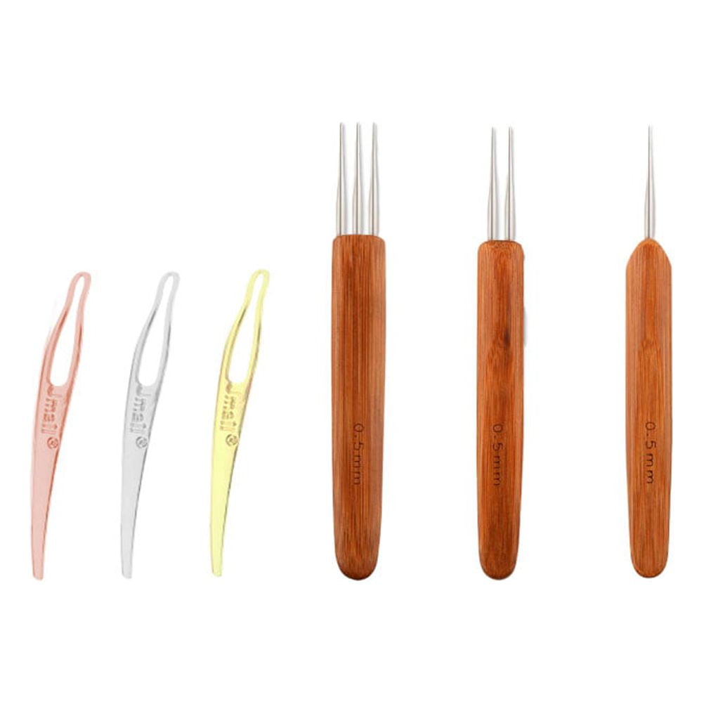 Tool Dreadlock Wooden Crochet Hooks Set with Hairpin Supplies, Assorted - Image 5