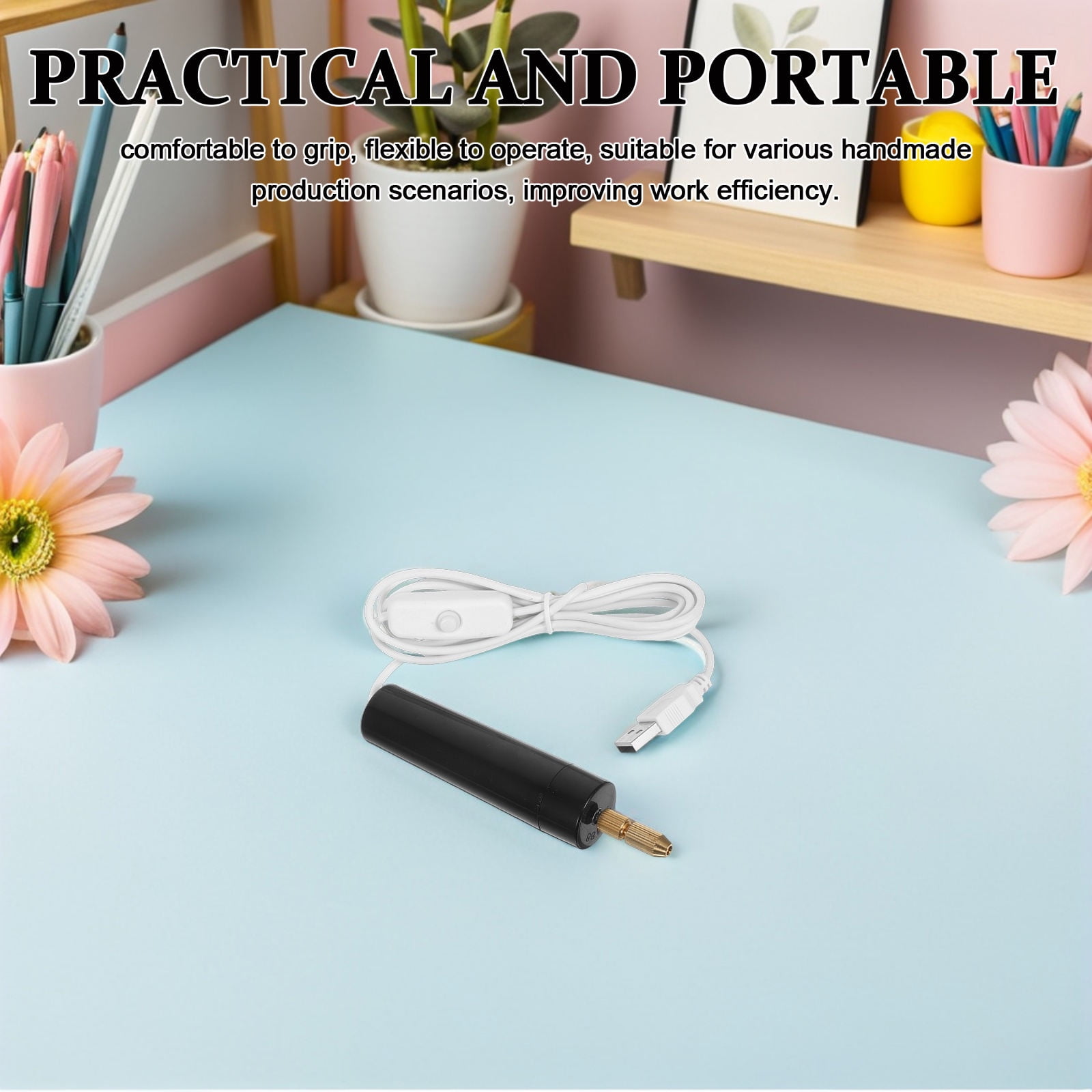 HOOWIFFY Portable USB Handheld Drill with Powerful Motor for Resin Crystal Epoxy and Crafts - Image 7
