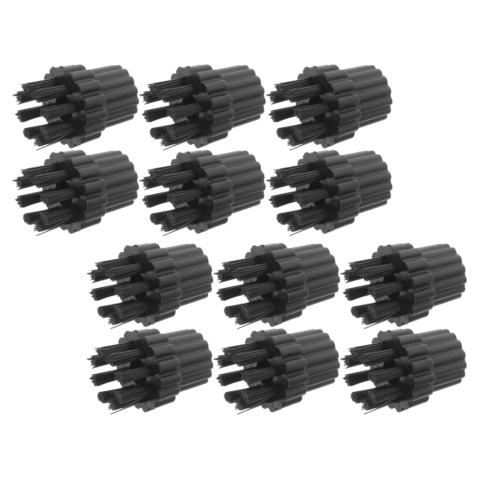 HOOWIFFY 12Pcs Steamer Brush Attachments for Steam Cleaner Mop with Black Nylon Bristles for Effective Cleaning - Image 1