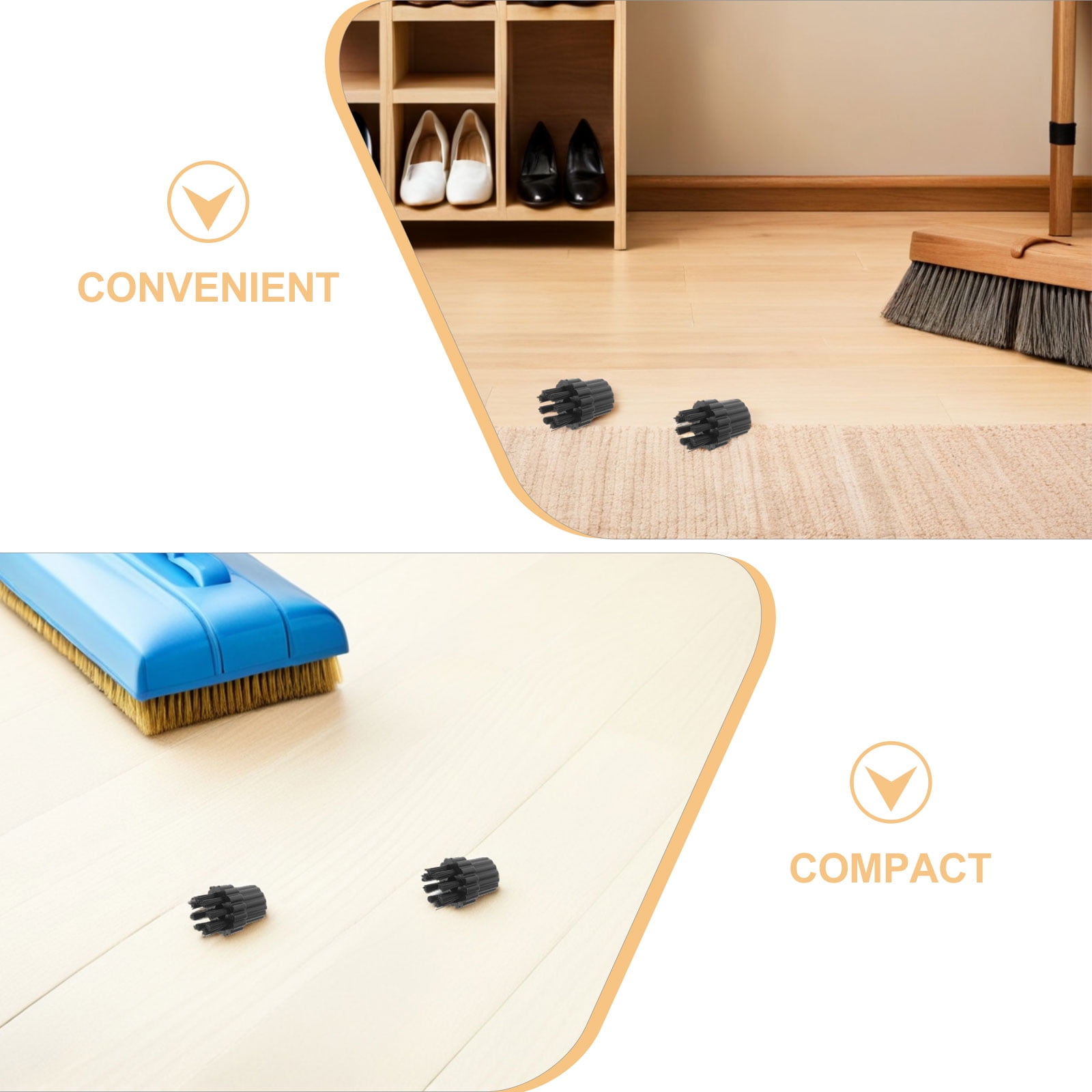 HOOWIFFY 12Pcs Steamer Brush Attachments for Steam Cleaner Mop with Black Nylon Bristles for Effective Cleaning - Image 3