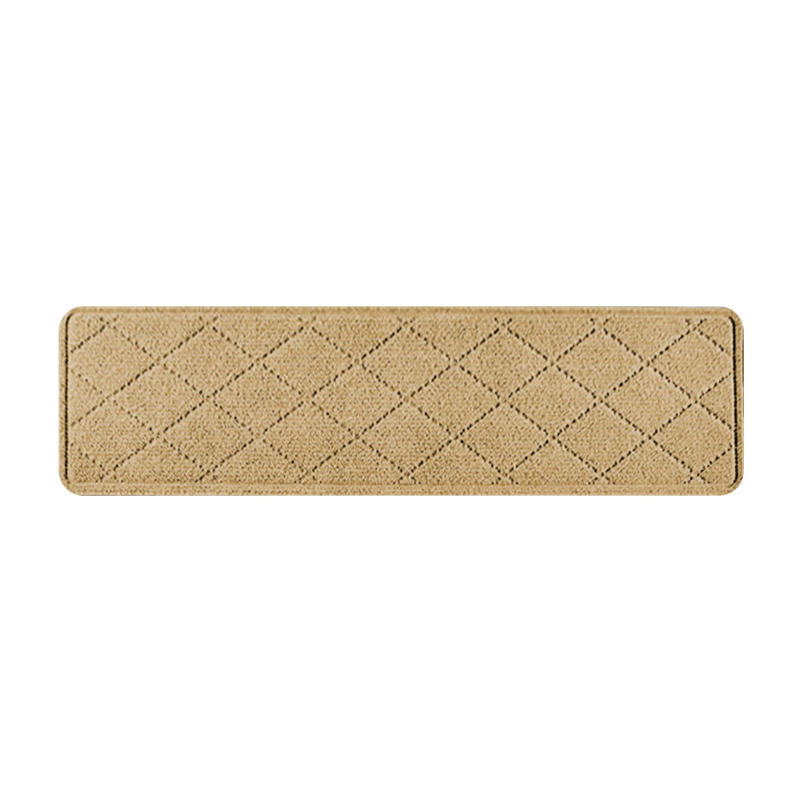Chmadoxn 4-Piece Non-Slip Stair Treads, Self-Adhesive Striped Carpet Mats, Absorbent & Quiet Step Pads, Can Be Cut to Fit, Washable for Indoor Staircase Safety\u200b\u200b Beige - Image 2