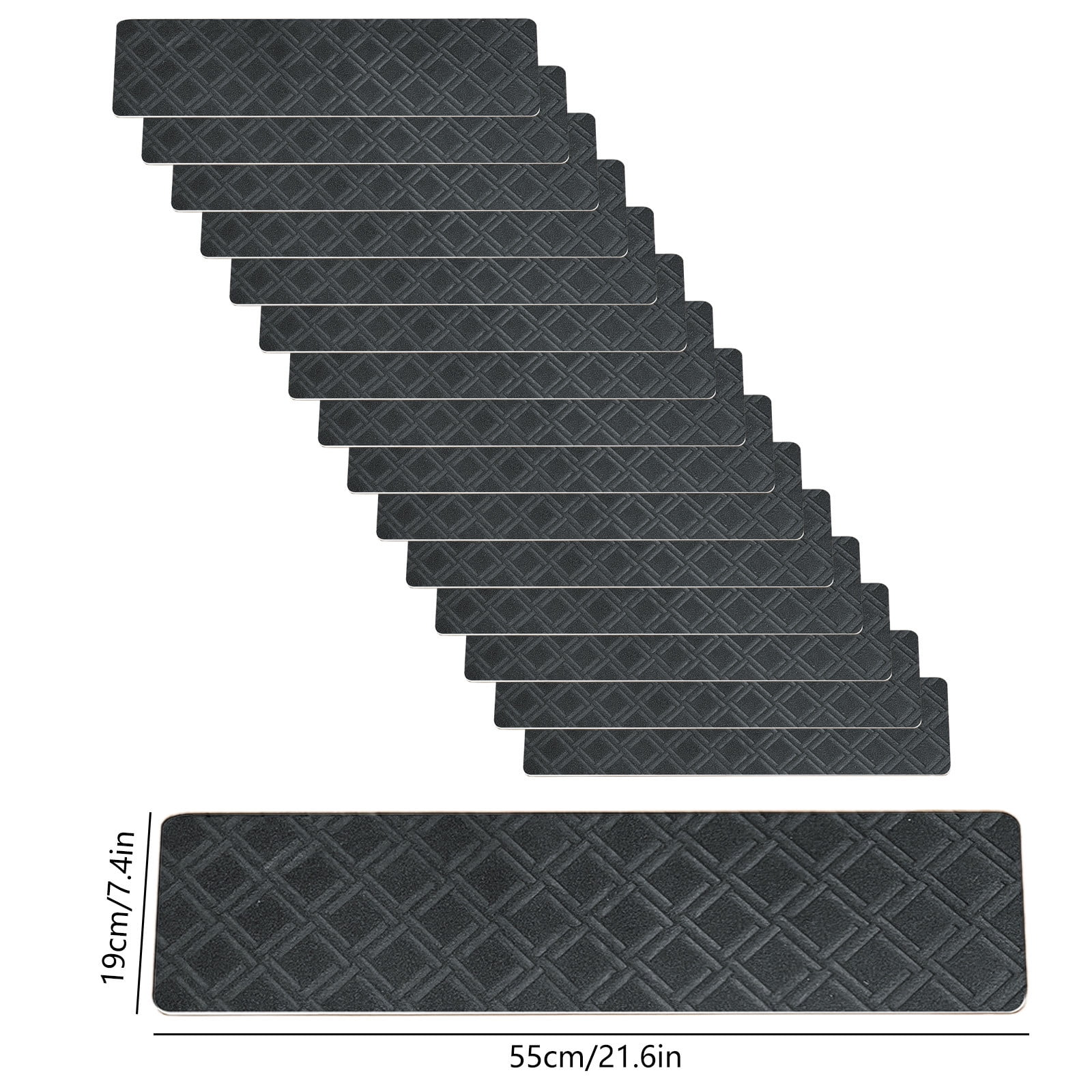 Chmadoxn 4-Piece Non-Slip Stair Treads, Self-Adhesive Striped Carpet Mats, Absorbent & Quiet Step Pads, Can Be Cut to Fit, Washable for Indoor Staircase Safety\u200b\u200b Gray 3 - Image 3