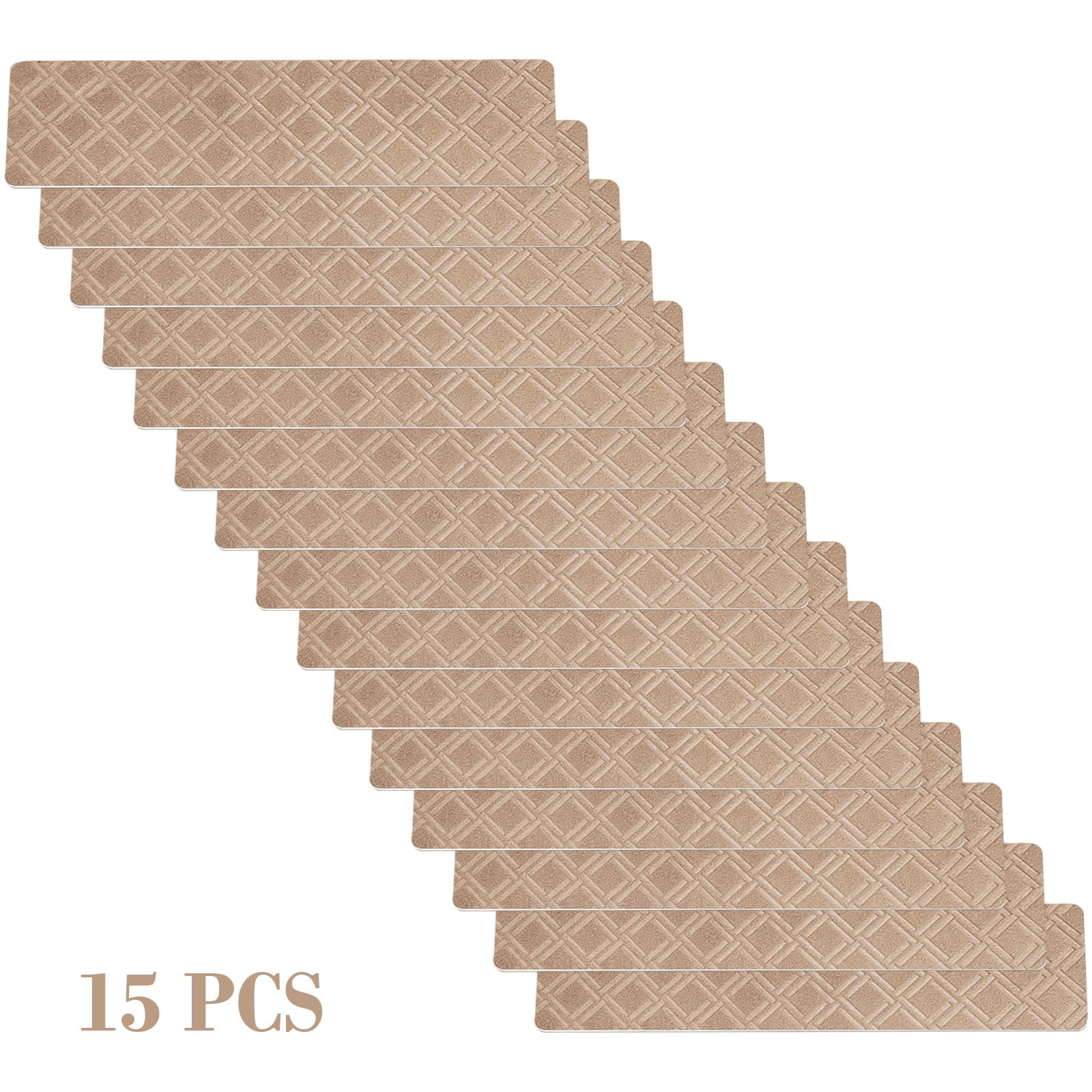 Chmadoxn 4-Piece Non-Slip Stair Treads, Self-Adhesive Striped Carpet Mats, Absorbent & Quiet Step Pads, Can Be Cut to Fit, Washable for Indoor Staircase Safety\u200b\u200b Khaki - Image 2