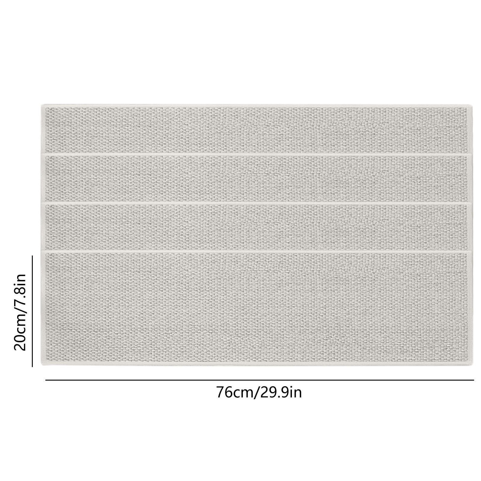 Chmadoxn 4-Piece Non-Slip Stair Treads, Self-Adhesive Striped Carpet Mats, Absorbent & Quiet Step Pads, Can Be Cut to Fit, Washable for Indoor Staircase Safety\u200b\u200b White - Image 3