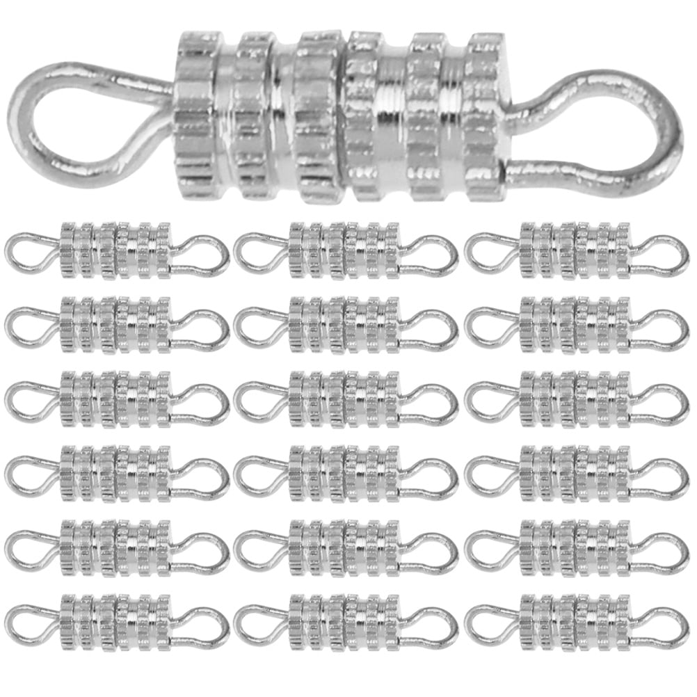 HOOWIFFY 50Pcs Jewelry Connector Clasp with Safety Screw Lock for Bracelets - Image 1