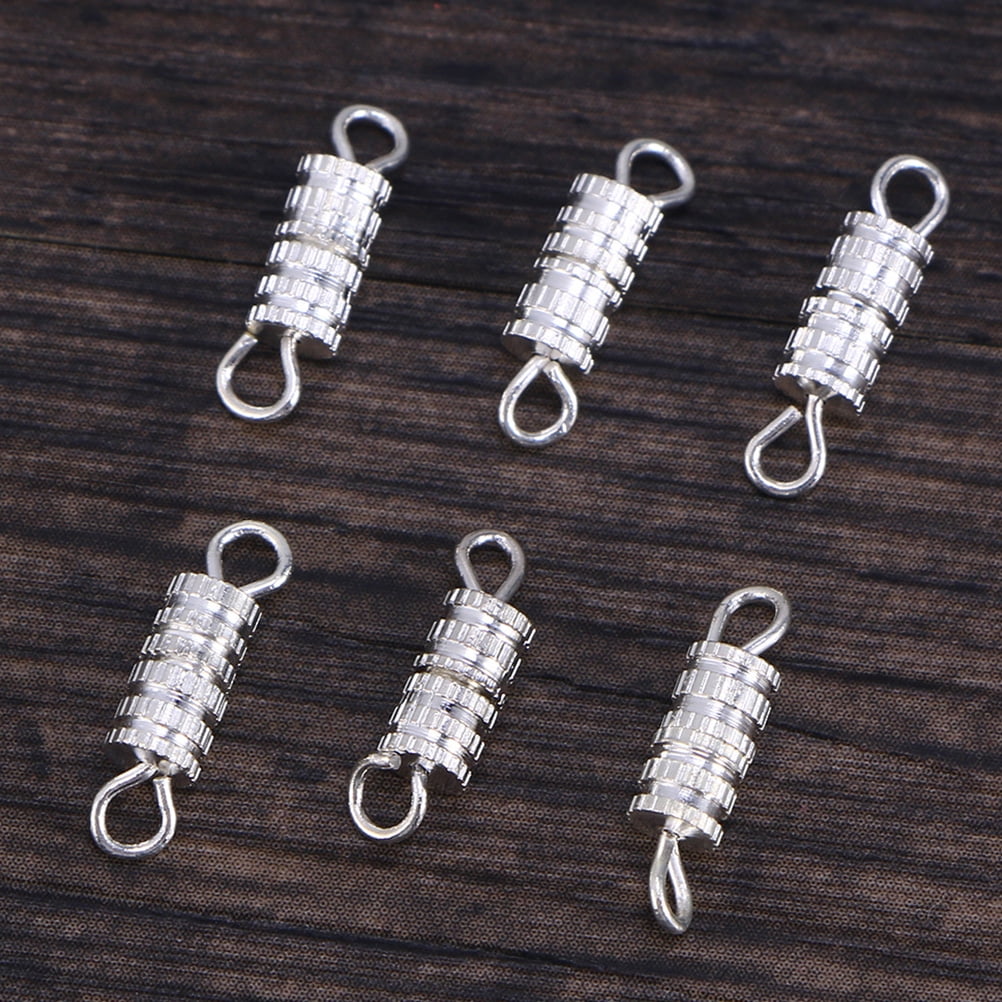 HOOWIFFY 50Pcs Jewelry Connector Clasp with Safety Screw Lock for Bracelets - Image 2