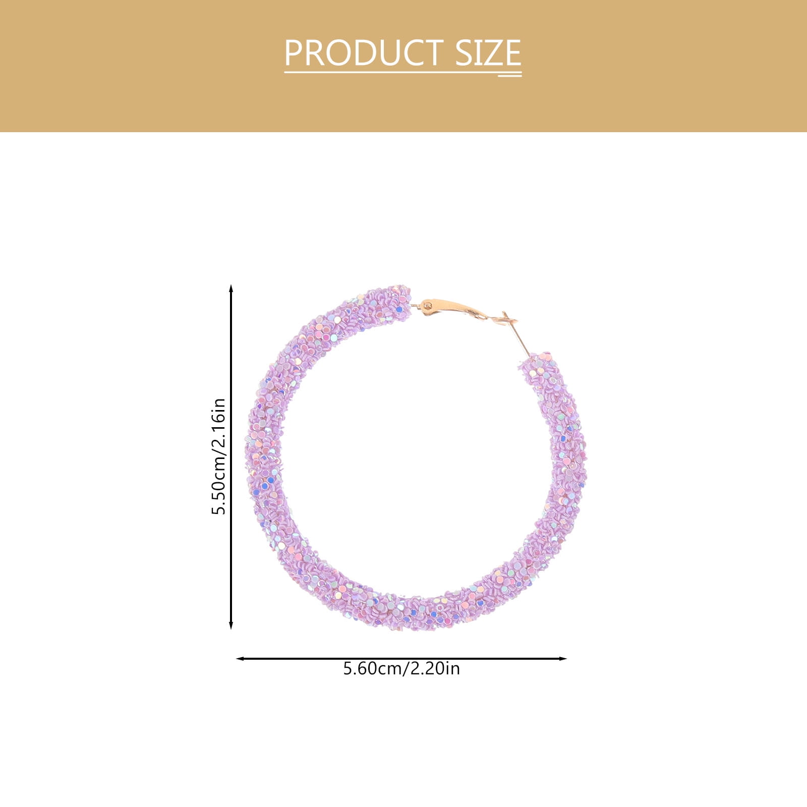 HOOWIFFY oversized earrings for women Violet 1 Pair - Image 2