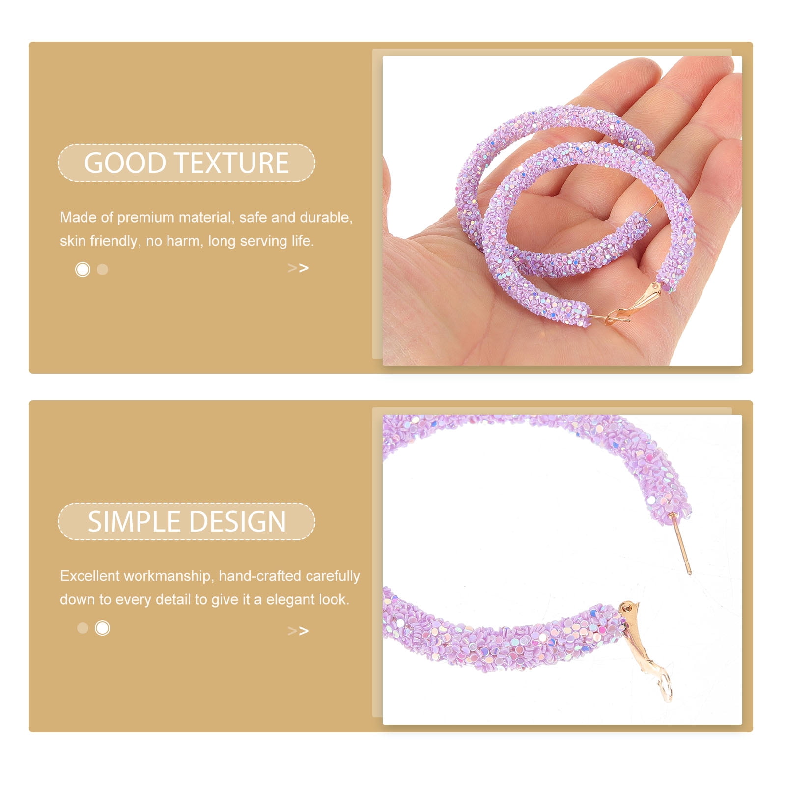 HOOWIFFY oversized earrings for women Violet 1 Pair - Image 3