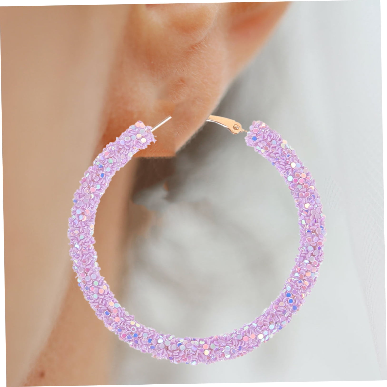 HOOWIFFY oversized earrings for women Violet 1 Pair - Image 7