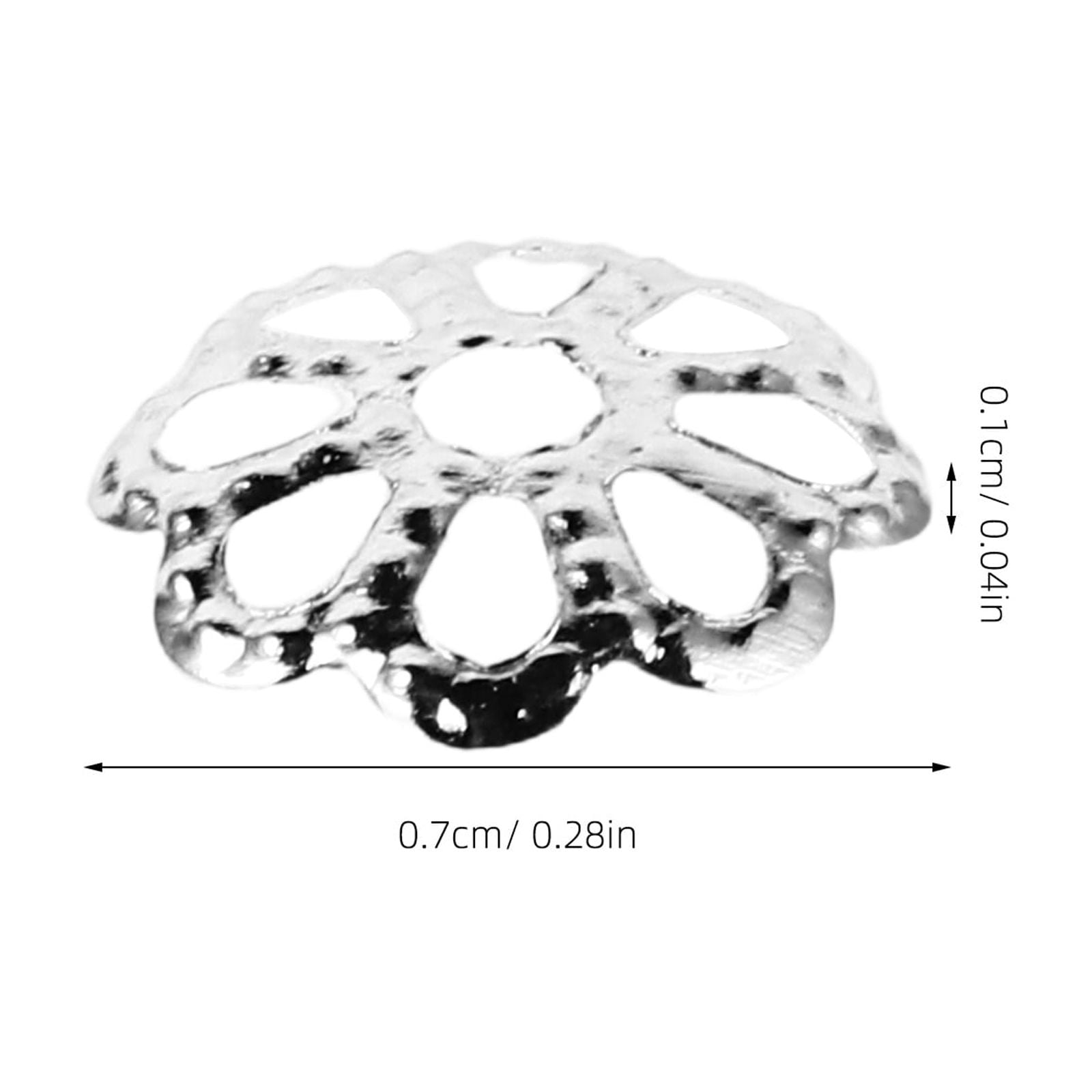 HOOWIFFY 600Pcs Metal Bead Caps Silver for Diy Jewelry Projects - Image 2