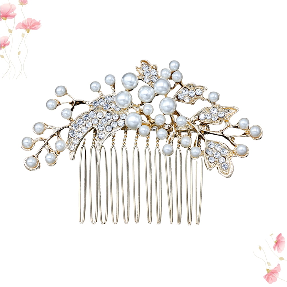 HOOWIFFY Decorative Hair Combs for Styling with Leaf Design and Rhinestones for Wedding 1Pack - Image 5