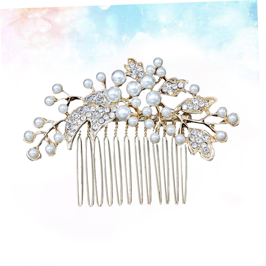 HOOWIFFY Decorative Hair Combs for Styling with Leaf Design and Rhinestones for Wedding 1Pack - Image 6