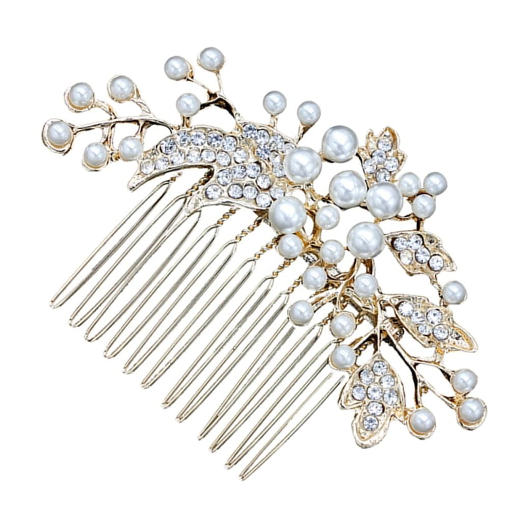 HOOWIFFY Decorative Hair Combs for Styling with Leaf Design and Rhinestones for Wedding 1Pack - Image 7