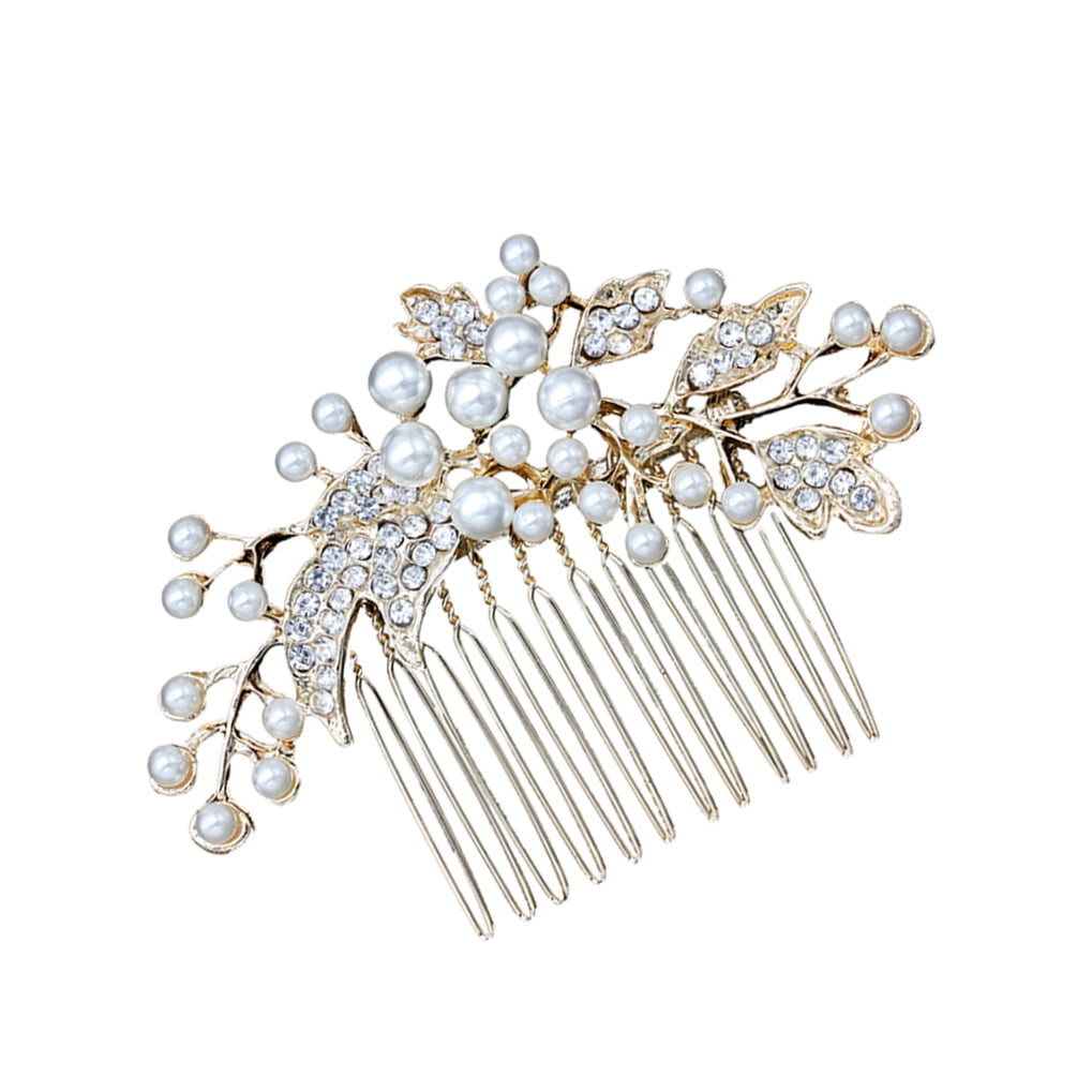 HOOWIFFY Decorative Hair Combs for Styling with Leaf Design and Rhinestones for Wedding 1Pack - Image 8