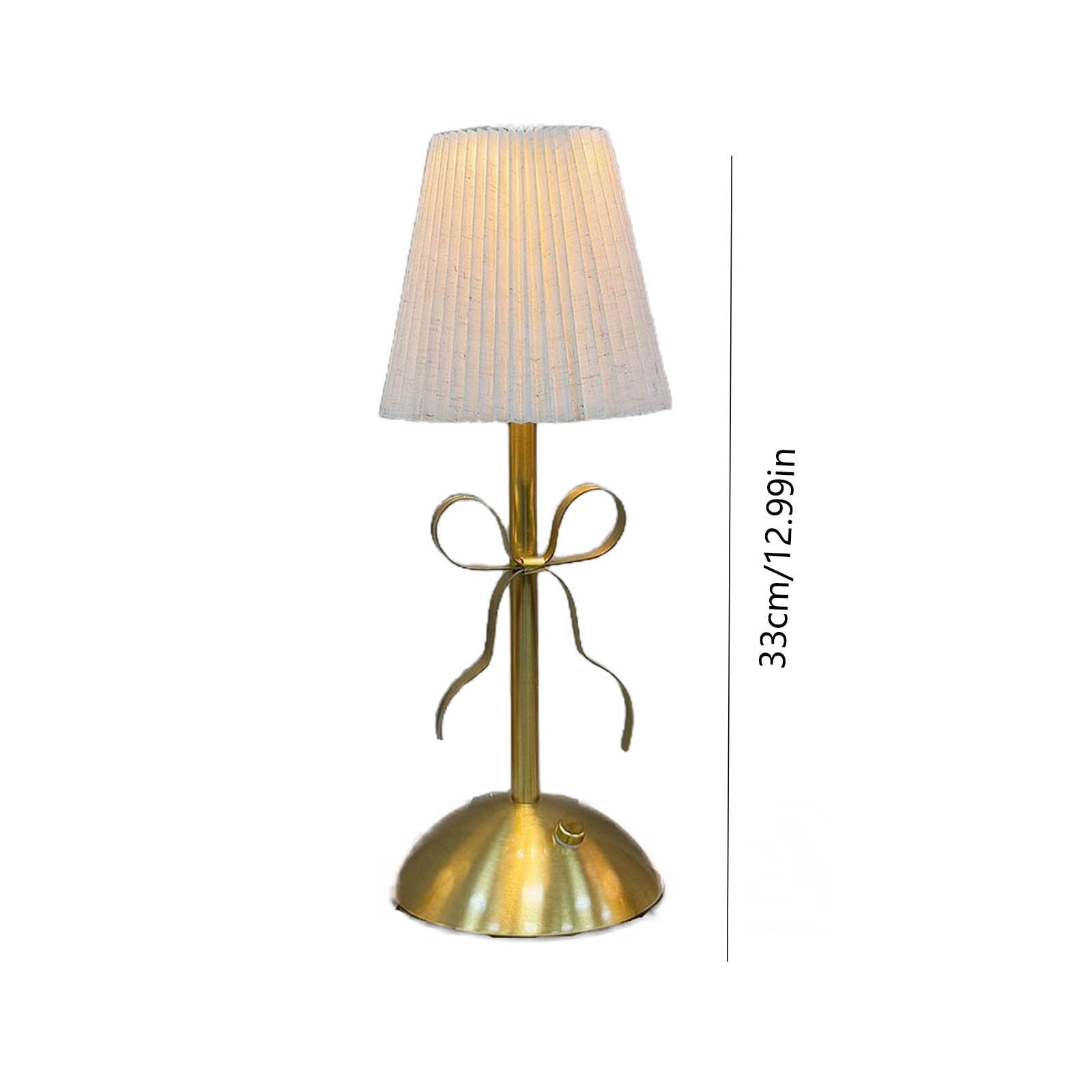 Hometravel USB Bow Table Lamp, Rechargeable Decorative Ambient Light, Metal Base Desk Lamp for Bedroom, Dining Room, Home Decor Beige - Image 3