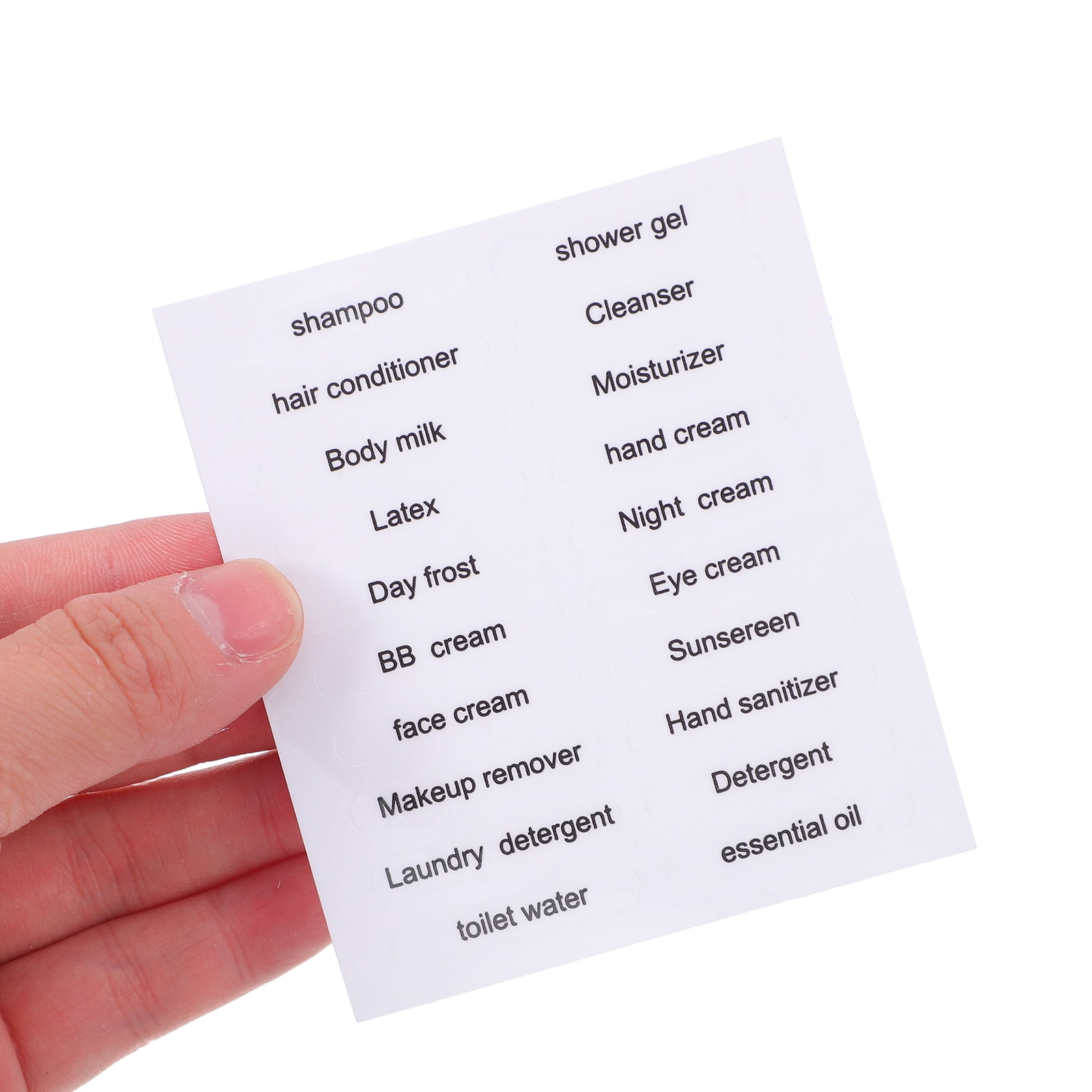 HOOWIFFY Black PVC Travel Toiletry Labels for Home and Travel Organization, 30 Pieces Stickers - Image 1