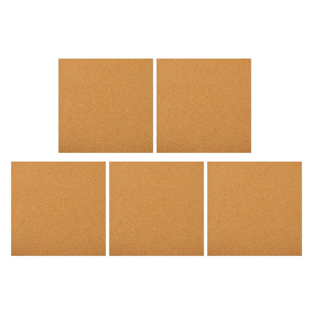 HOOWIFFY 5Pcs Sound Insulation Cork Board Tiles with Self Adhesive Backing for Wall Decor - Image 1