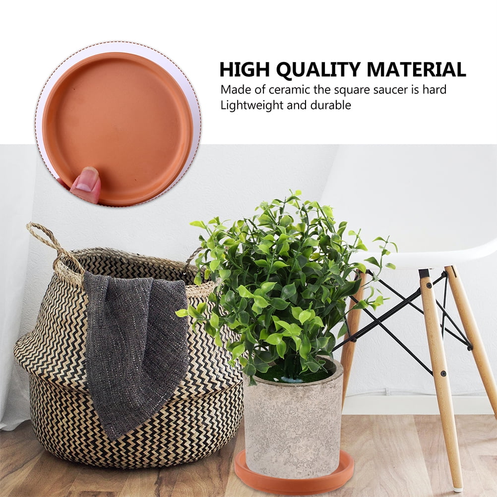 HOOWIFFY Chocolate Red Clay Flower Pot Tray for Indoor Outdoor Use 5Pcs - Image 5