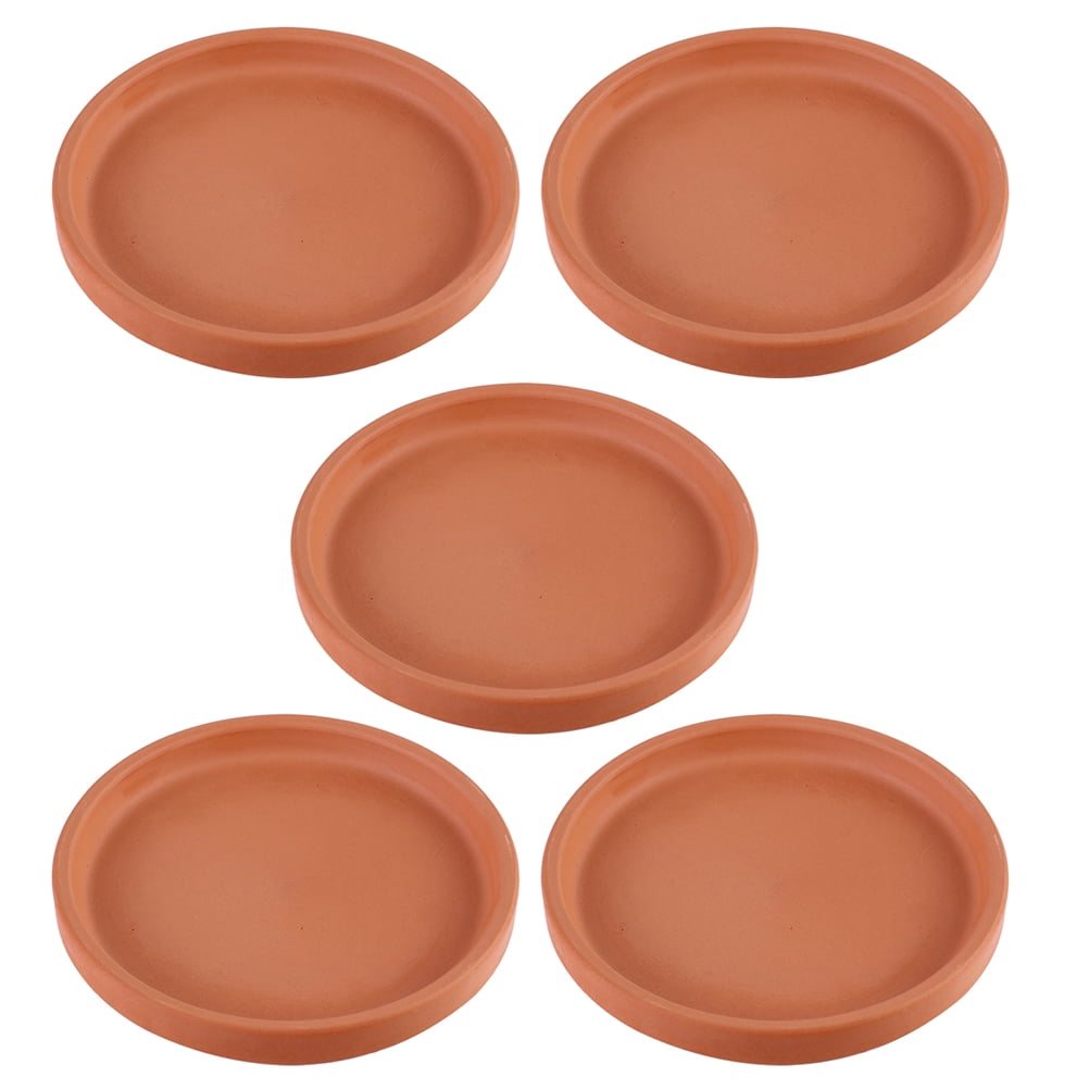HOOWIFFY Chocolate Red Clay Flower Pot Tray for Indoor Outdoor Use 5Pcs - Image 6