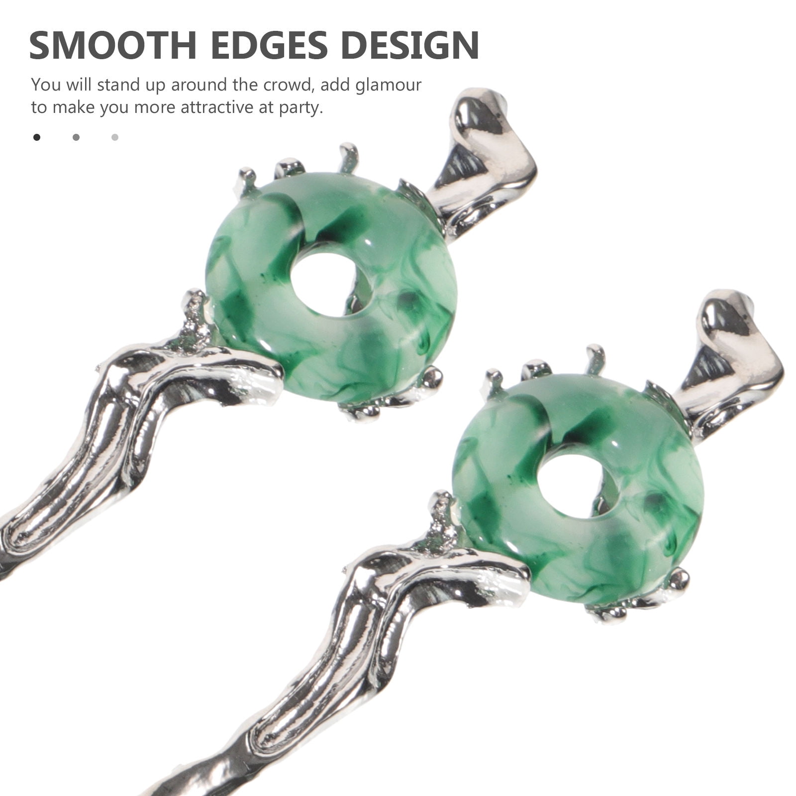 HOOWIFFY 2pcs Silver Hair Chopstick Vintage Hair Sticks Women for Night Out and Recital - Image 3