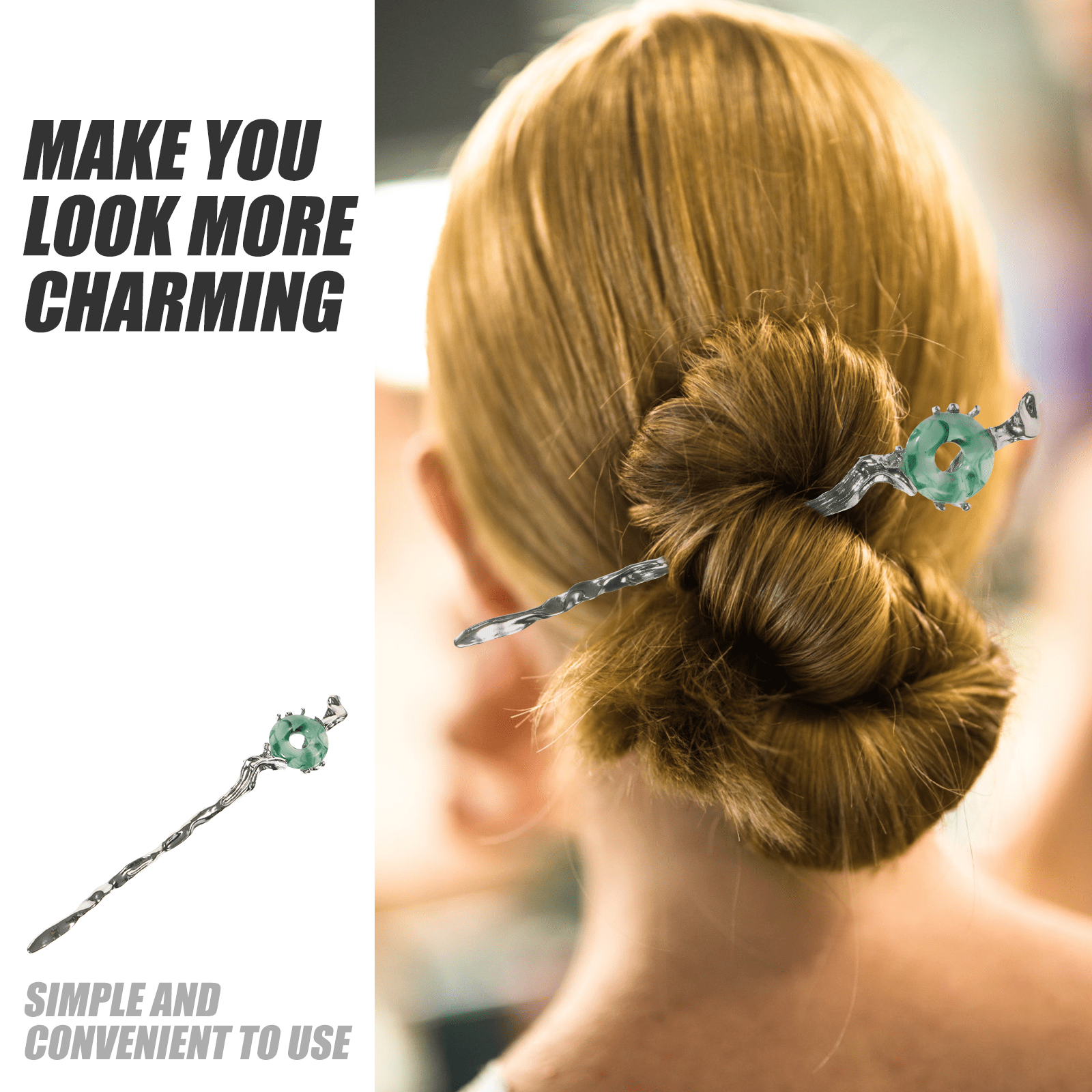 HOOWIFFY 2pcs Silver Hair Chopstick Vintage Hair Sticks Women for Night Out and Recital - Image 6