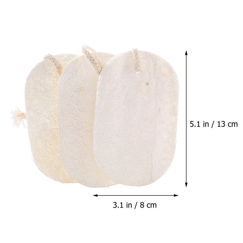 HOOWIFFY 3-Pack Natural Loofah Sponge Kitchen Scrubber Set with High Absorption Beige Multipurpose Cleaning Brushes - Image 2