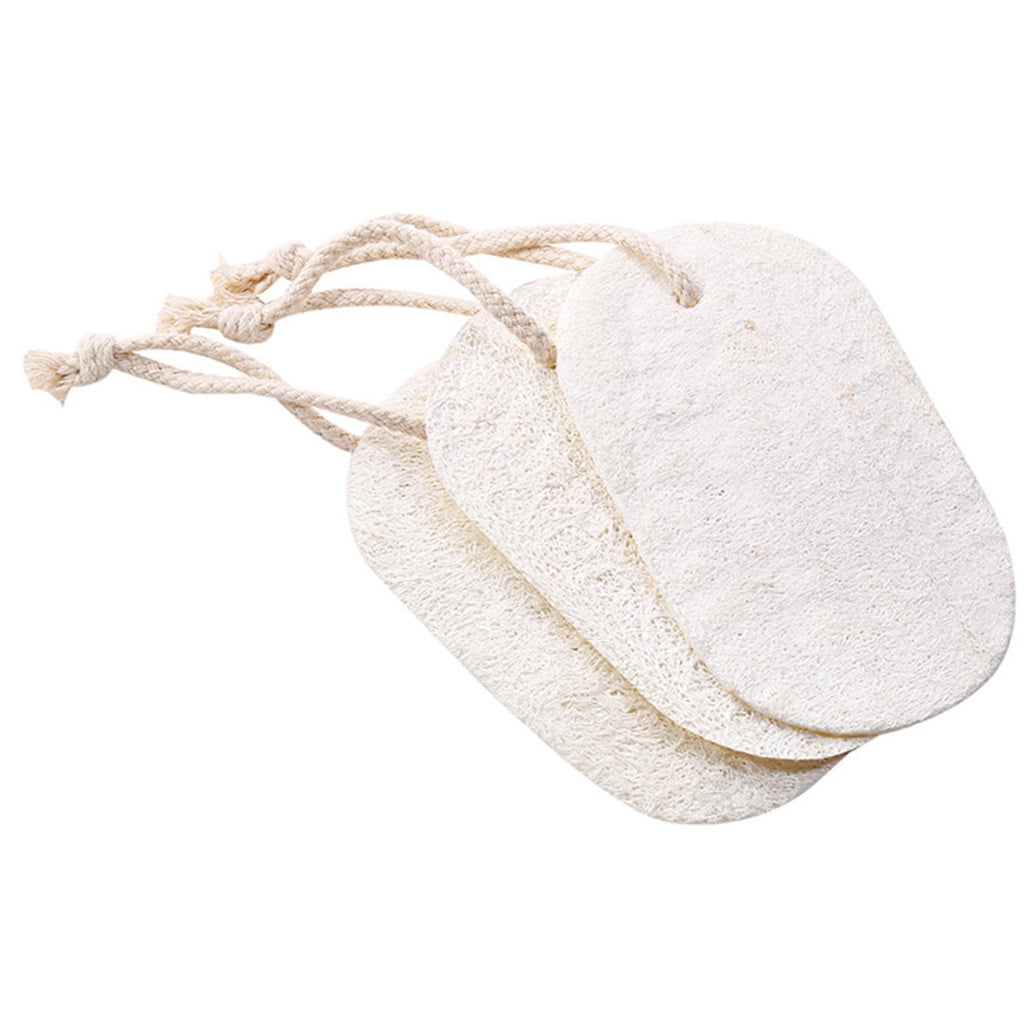 HOOWIFFY 3-Pack Natural Loofah Sponge Kitchen Scrubber Set with High Absorption Beige Multipurpose Cleaning Brushes - Image 6